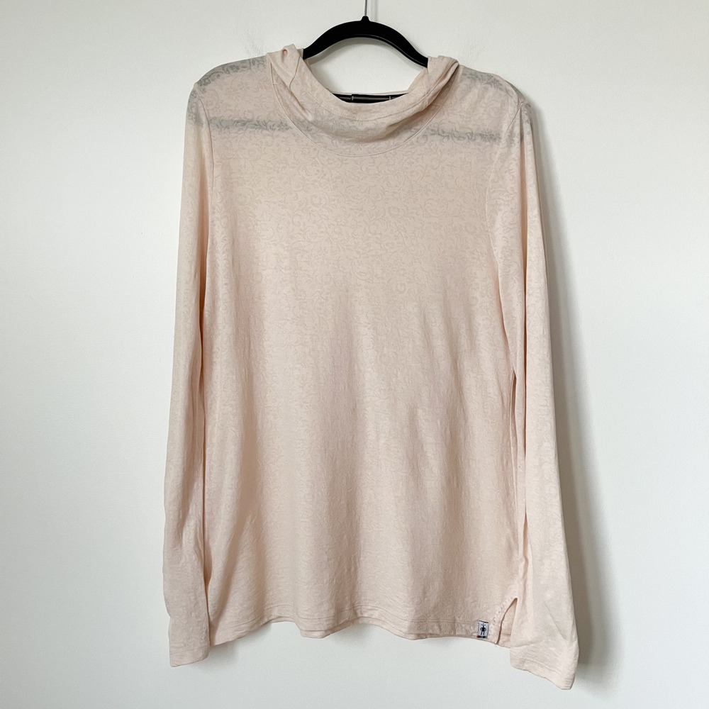 Smartwool Merino Lace Hoodie Womens Large Cream *ALTERED*